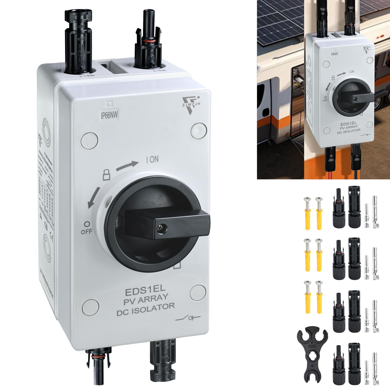 Amazon.com: PV2 Solar Disconnect Switch 4-Pole DC 1500V 32A